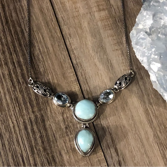 Larimar Sterling Vintage Necklace - Picture 8 of 10